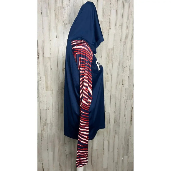NFL New England Patriots Men's Small Lightweight Hoodie Navy Viper Print Sleeves - Picture 4 of 5
